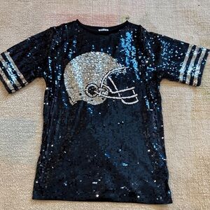 Sequin Football Helmet T-Shirt Dress